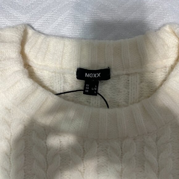 Mexx Sweater Women Large Cozy White and Black Patterned - Picture 6 of 8